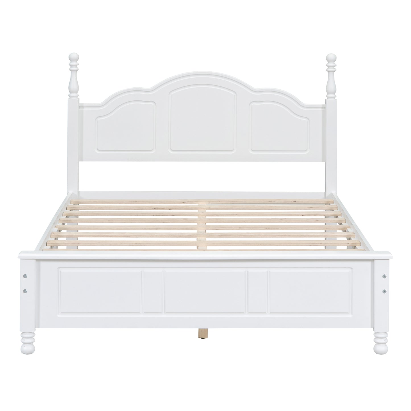 Quarto Full Size Wood Platform Bed Frame - White