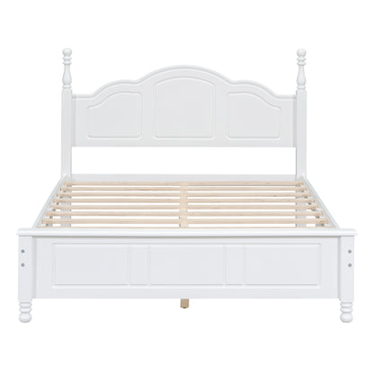 Quarto Full Size Wood Platform Bed Frame - White