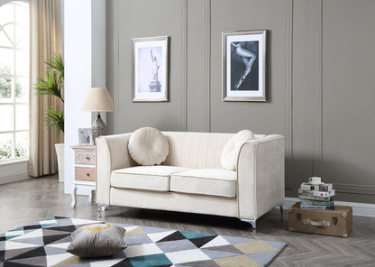 Enzo II Sloped Arm Loveseat - Ivory