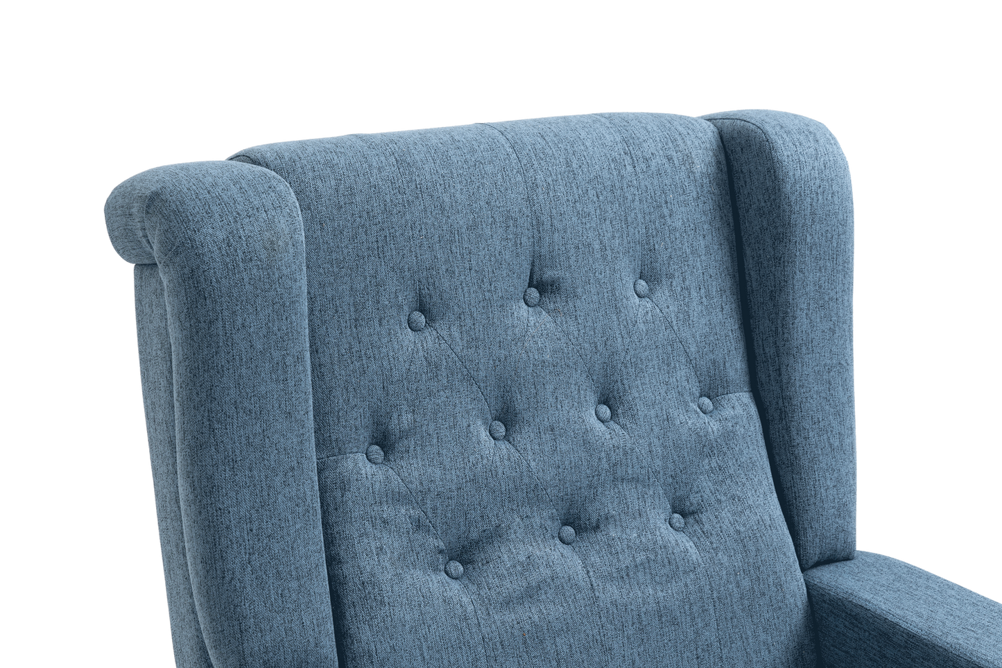 Cole Arm Pushing Fabric Recliner  - Navy Blue