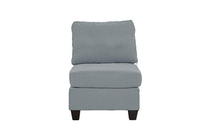 Ama Modular Sectional 6pc Set  2x Corner Wedge 2x Armless Chairs and 2x Ottomans - Grey