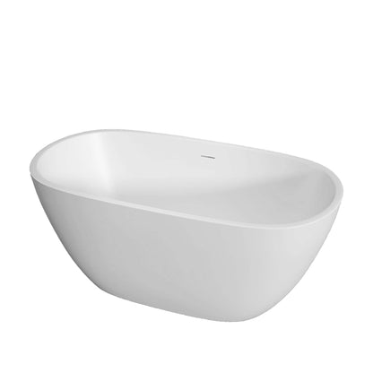 Hana 65" Oval Shape  Acrylic Freestanding  Soaking Bathtub - Matte White