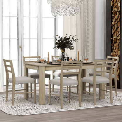 Viola 7pc Dining Set Extendable Table 6x Side Chairs - Natural