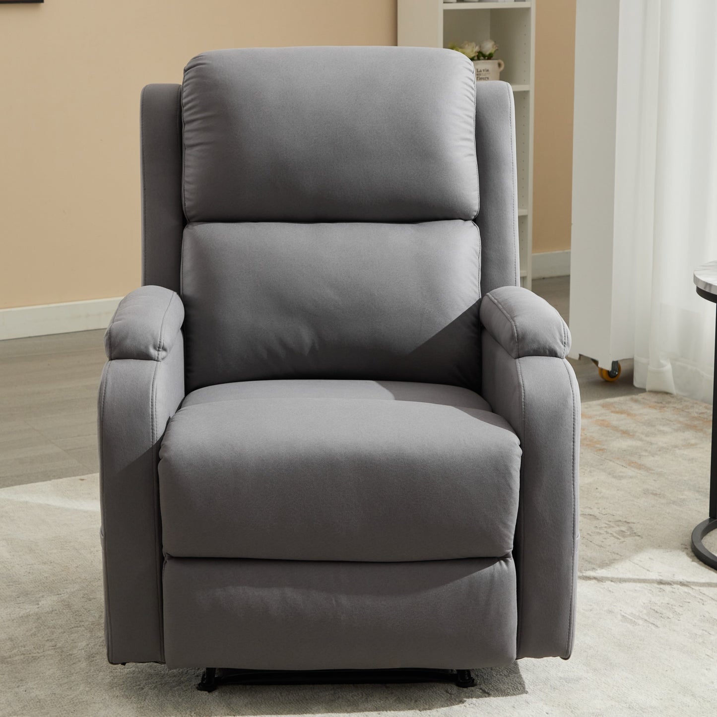 Davila Manual Reclining Sofa Chair with Footrest - Gray