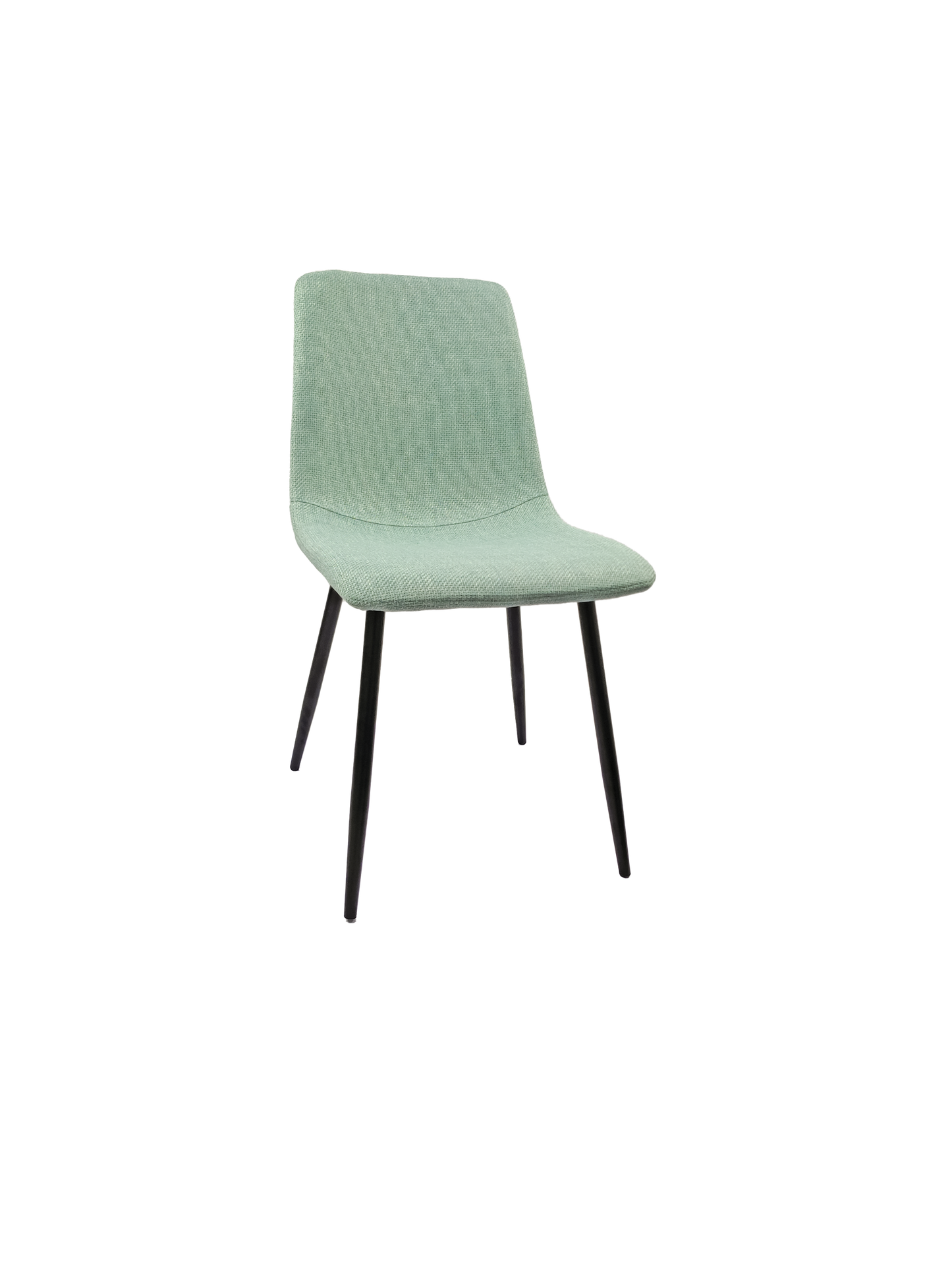 Ona Suedette Dining Chairs with Black Metal Leg (Set of 2) - Light Green