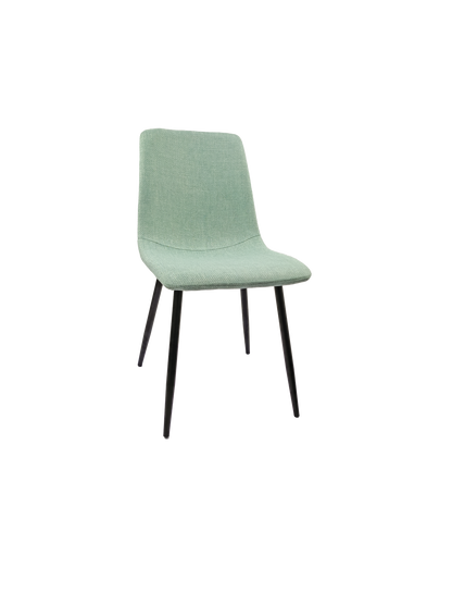 Ona Suedette Dining Chairs with Black Metal Leg (Set of 2) - Light Green