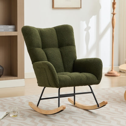 Hari Modern Nursery Rocking Chair - Dark Green