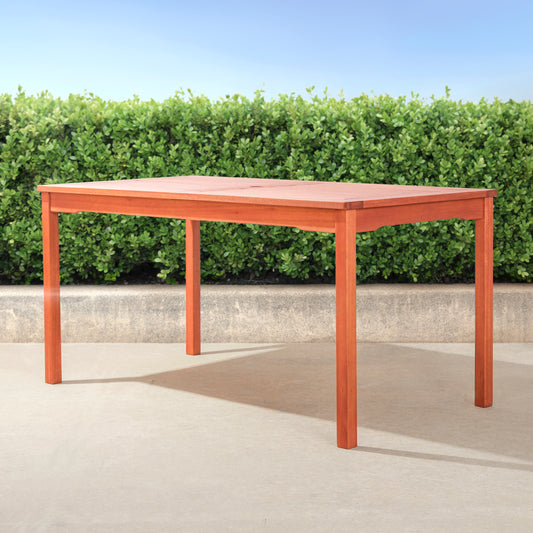 Alyssa Rectangular Coastal Wood Patio Dining Table - Natural