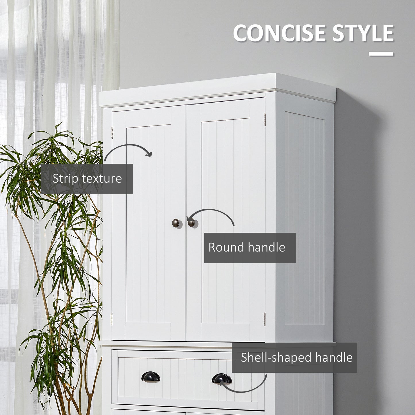 Spencer Tall Storage Cabinet - White