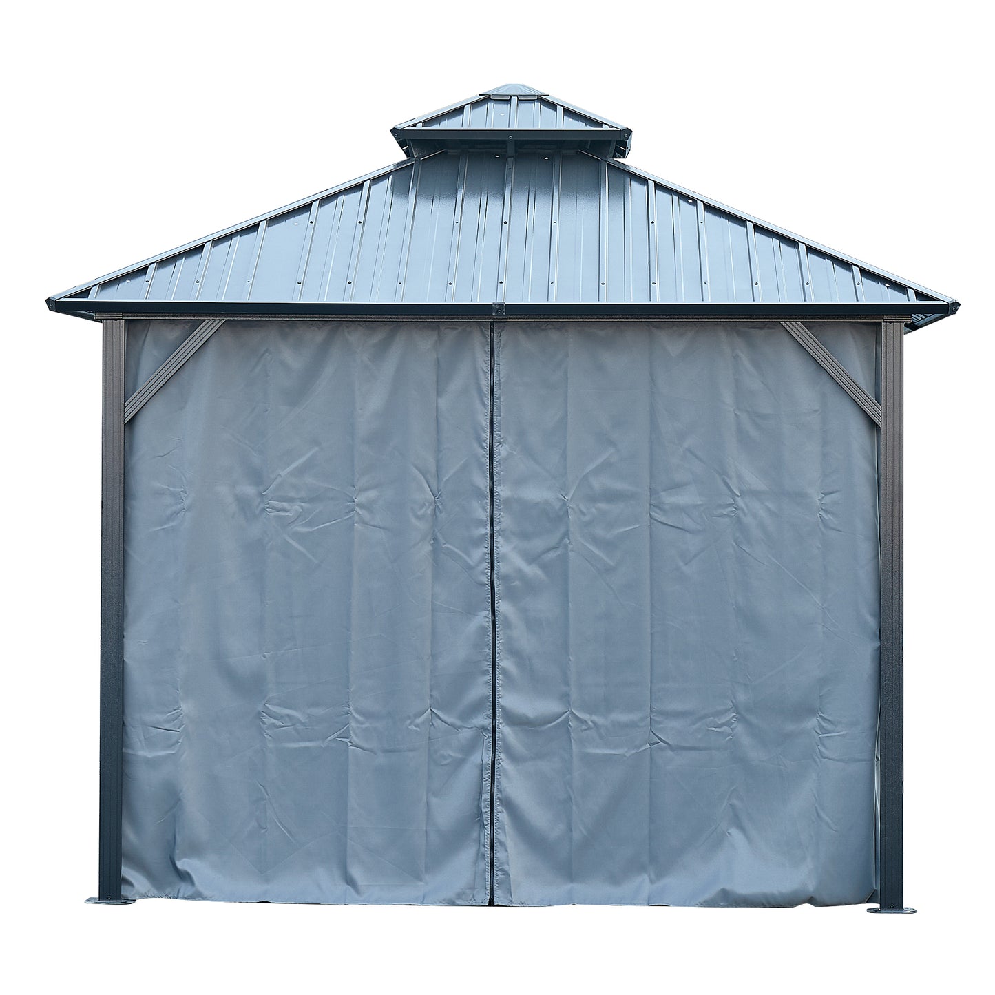 Afix 10 X 10 ft Permanent Hardtop Gazebo Canopy - Gray