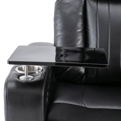 Anika Premium Power Recliner with Swivel Tray Table - Black