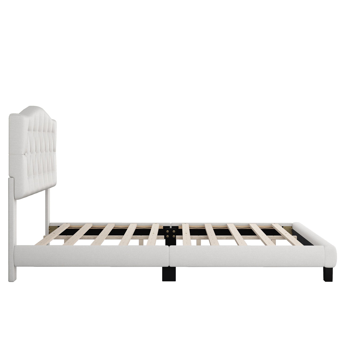 Domoni King Size Platform Bed Frame - Beige