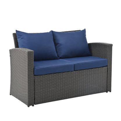 Moray 4 Pc Outdoor Patio Seating Set - Light Blue