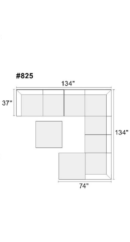 Verma Grey Chenille Modular Sectional 9pc Set 3x Corner Wedge 4x Armless Chairs and 2x Ottoman