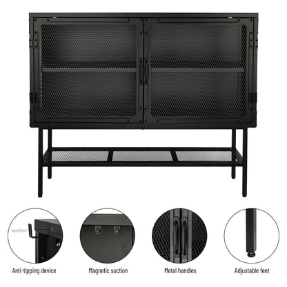 Laso Industrial Double Door Cabinet - Black