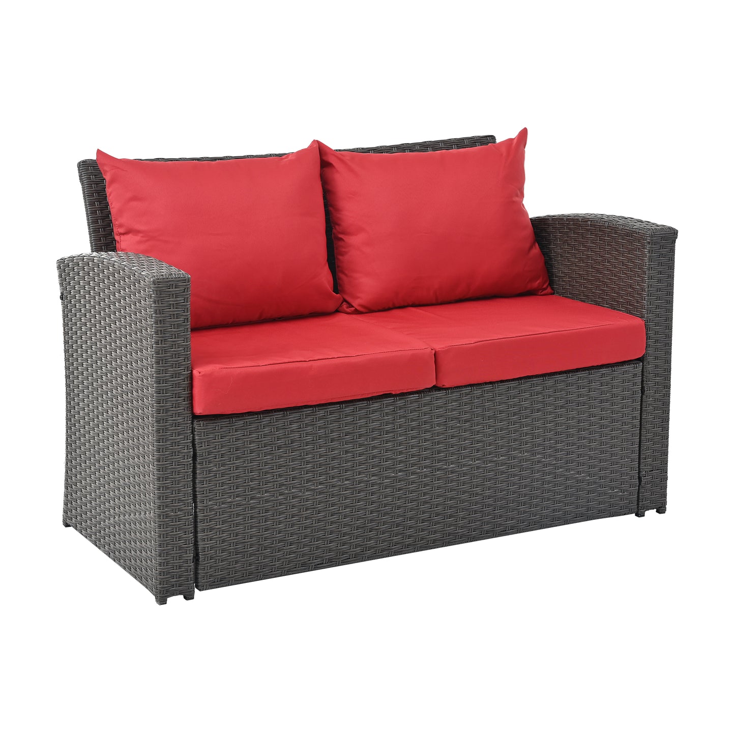 Moray 4 Pc Outdoor Patio Seating Set - Red