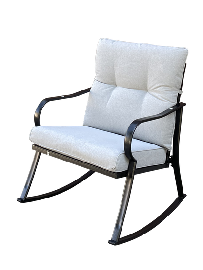 Ariane 3 Pc Outdoor Swivel Rocker Patio Chairs - Off White