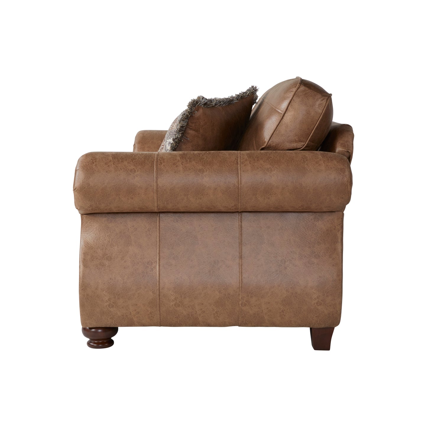 Leinster Fabric Loveseat with Nailheads - Brown