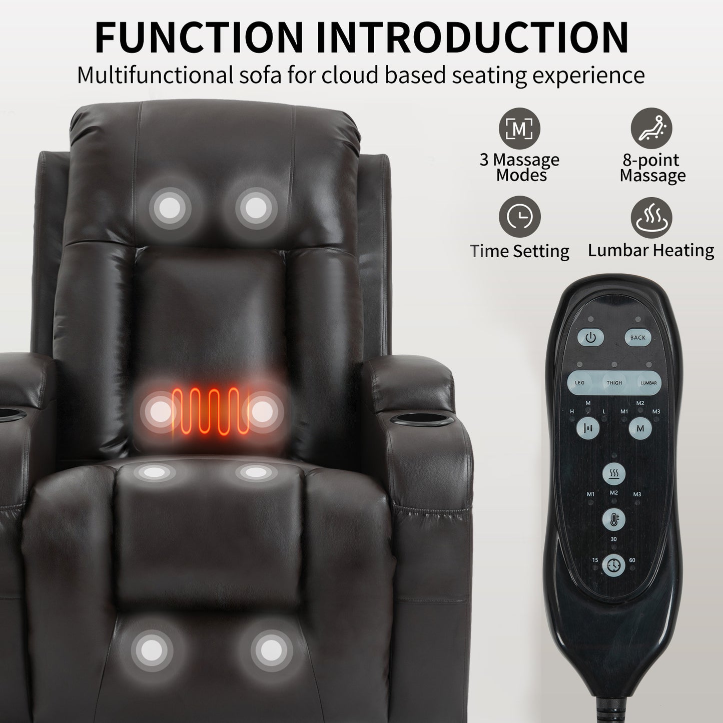 Logan Power Lift Recliner - Brown