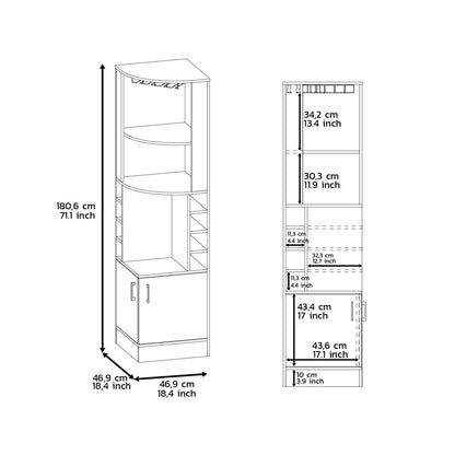 Nikita Corner Bar Cabinet - Dark Brown