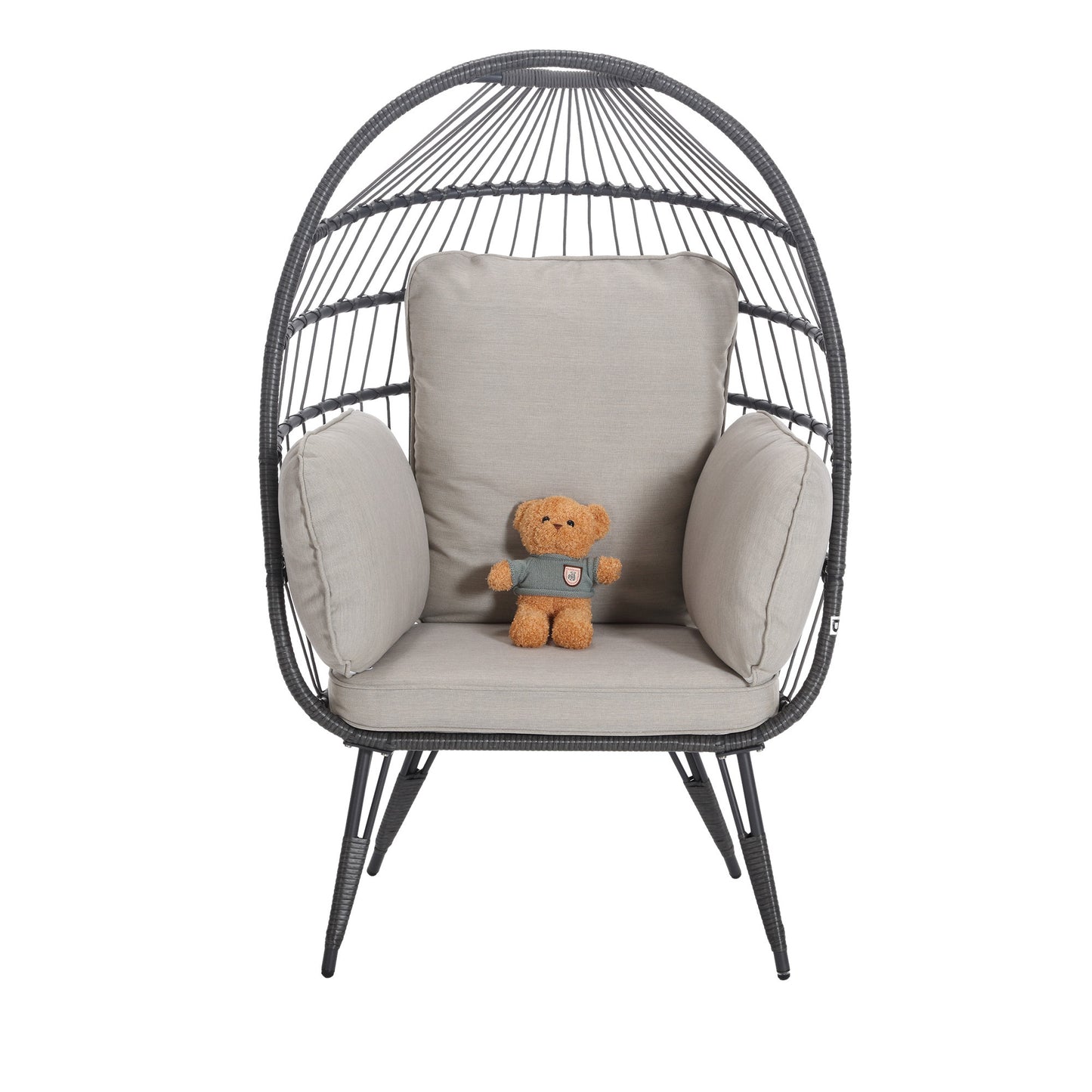 Mora Egg Wicker Outdoor Indoor Basket Chair - Beige