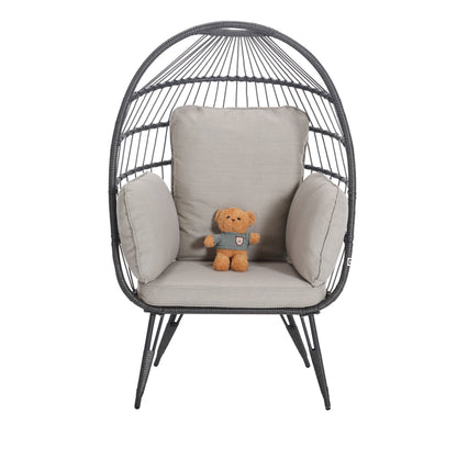 Mora Egg Wicker Outdoor Indoor Basket Chair - Beige