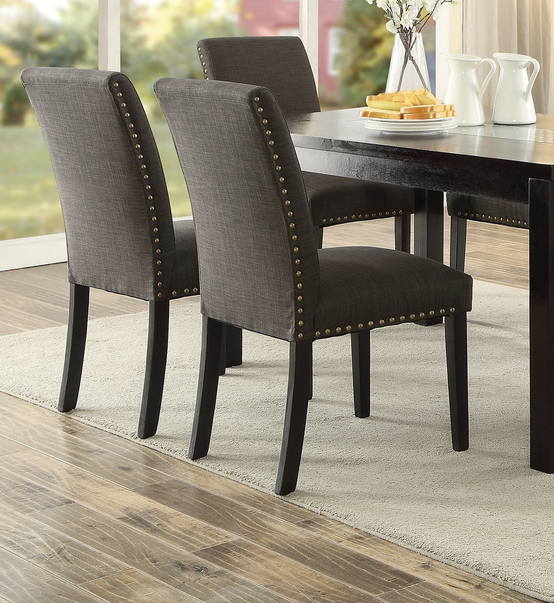 Tess 7pc Dining Set 6x Side Chairs - Gun Ash