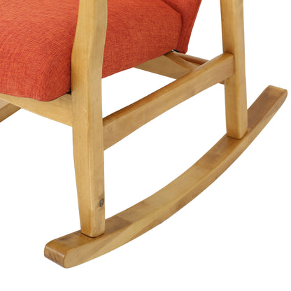 Shania Solid Wood Rocking Chair - Orange