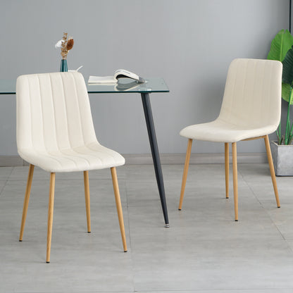 Cohn Fabric Dining Chairs with Metal Leg (Set of 4) - Light Beige