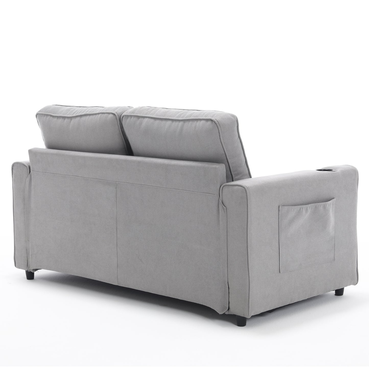 Neo Tufted Loveseat with Pull Out Sleeper - Light Gray