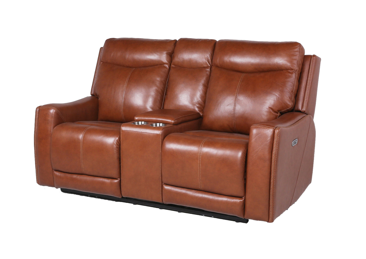 Oroz Power Headrest and Footrest Loveseat - Brown