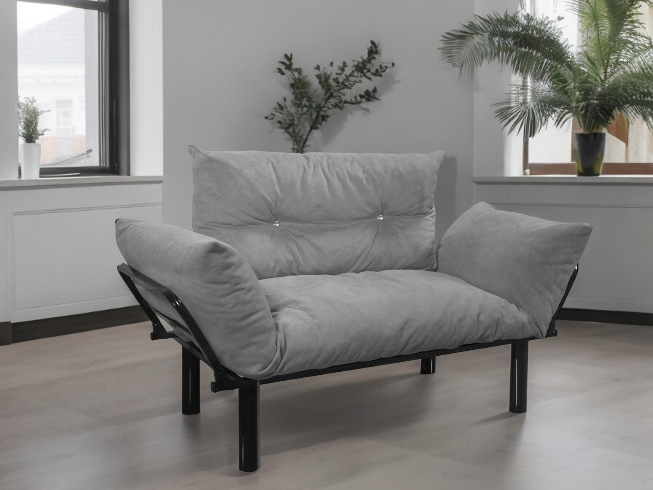 Ada Futon Loveseat - Gray