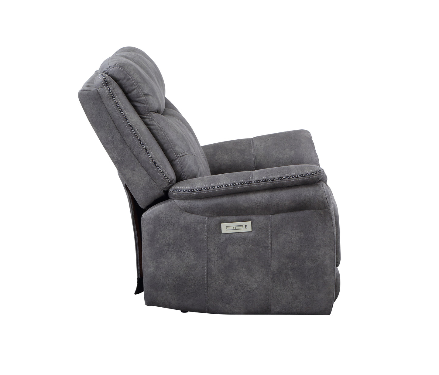 Omar Power Microsuede Reclining Chair - Gray