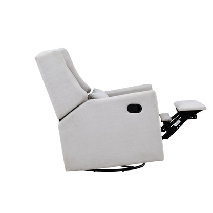 Pronto Swivel Glider Recliner with Pillow Blanco Fabric