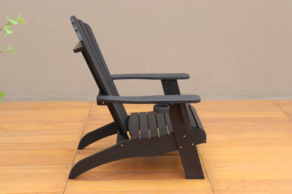 Tomi Patio Polystyrene Adirondack Chair - Black