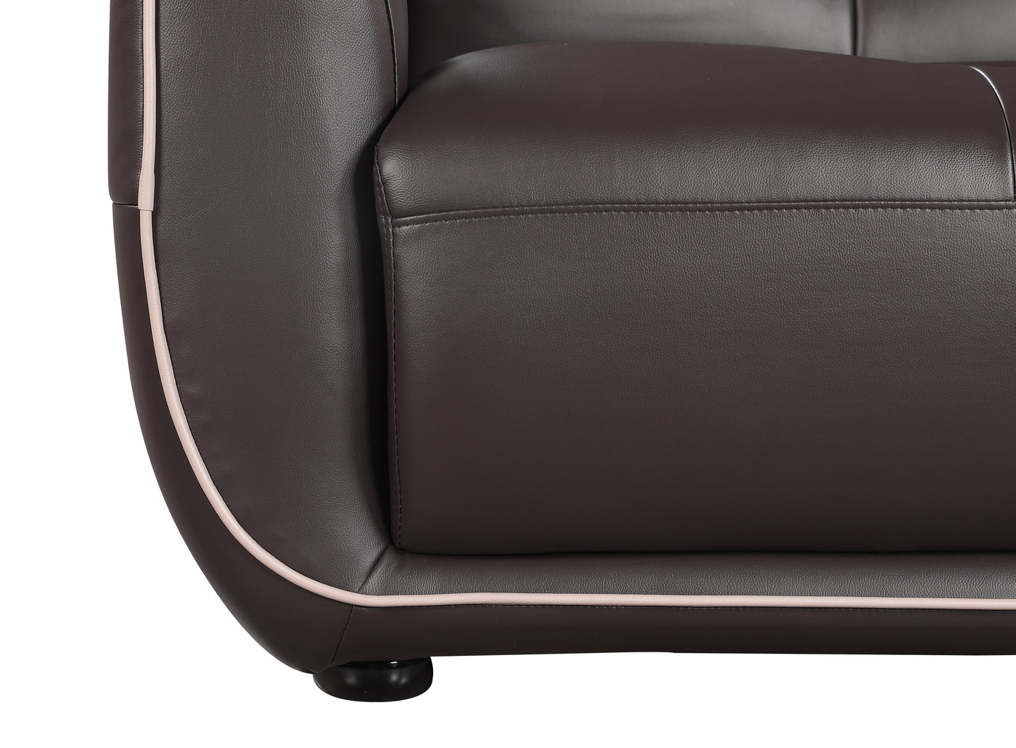 Nova Genuine Leather Loveseat - Brown