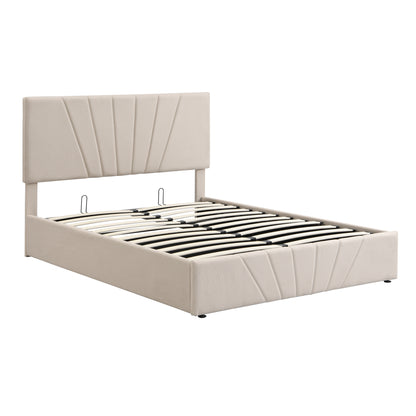 Toss Full Size Storage Bed w Hydraulic System - Beige