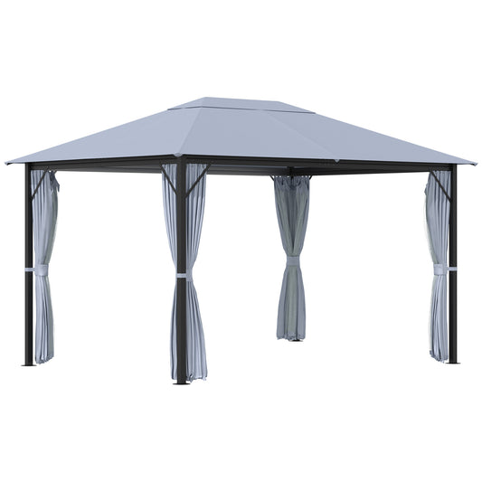 Duna 10 x 13 ft Patio Gazebo Aluminum Frame - Gray