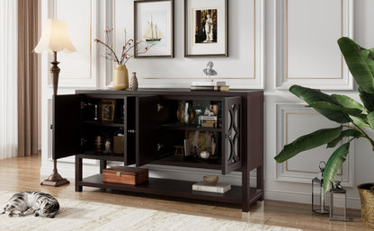 Stasia Sideboard Buffet with Mirrored Doors - Espresso