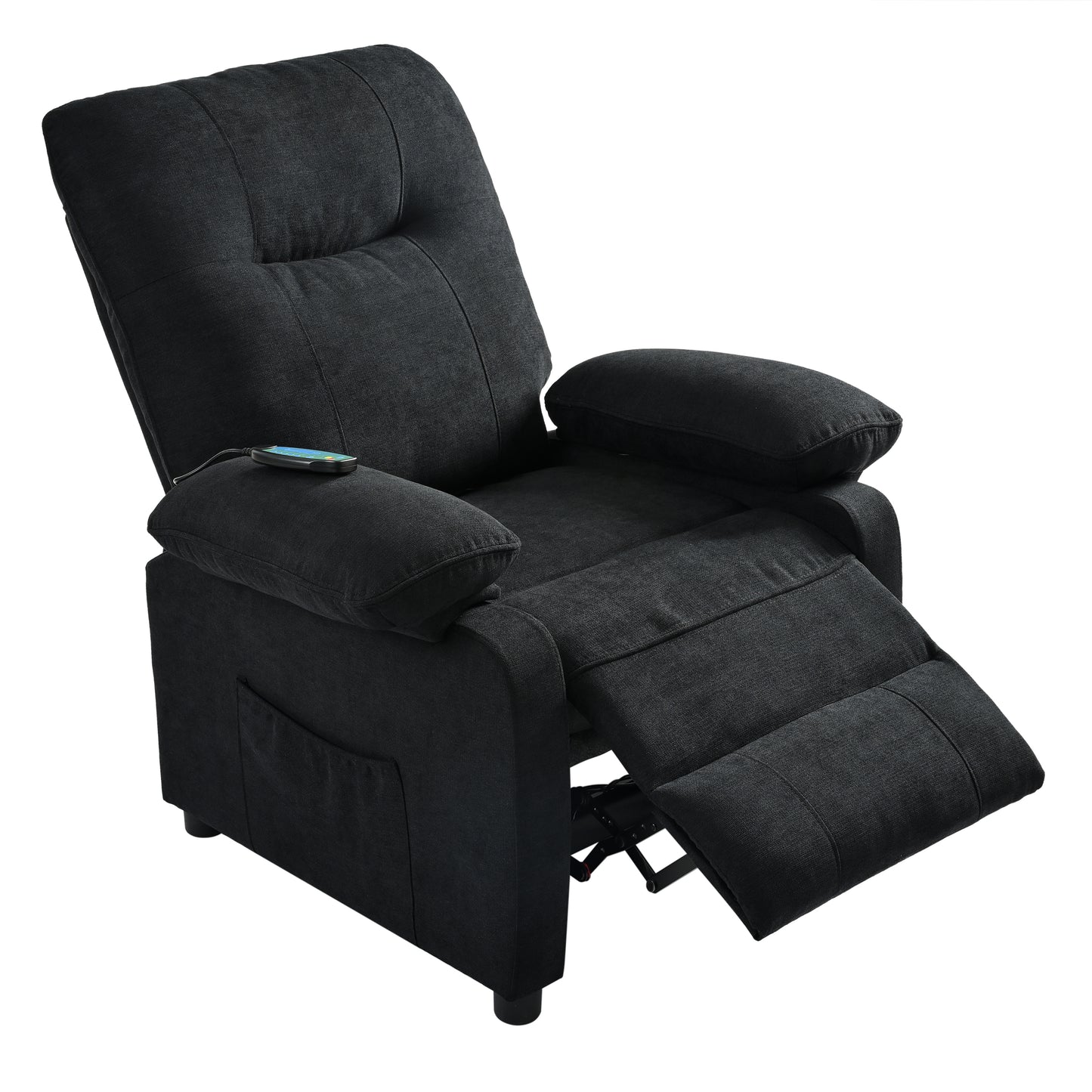 Aston Recliner Chair with Message and Heater - Black