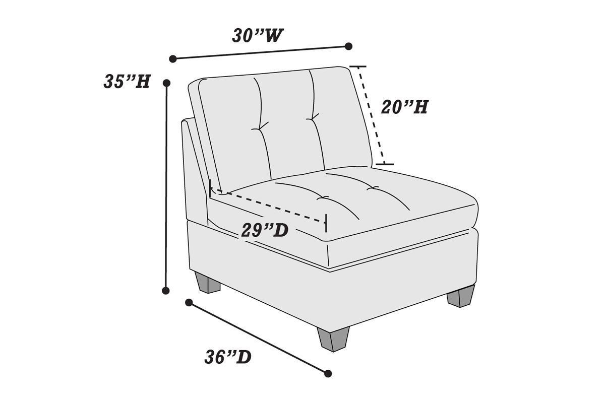 Sana Genuine Leather Sectional 6pc Set 3x Corner Wedge 2x Armless Chair 1x Ottoman - Black