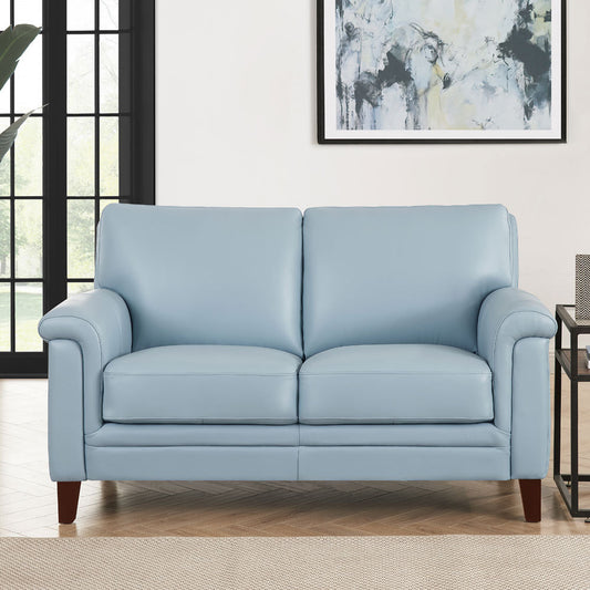 Westcott Leather Loveseat - Blue