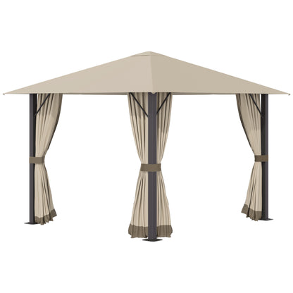 Enola 10 x 10 ft Patio Gazebo Aluminum Frame - Brown