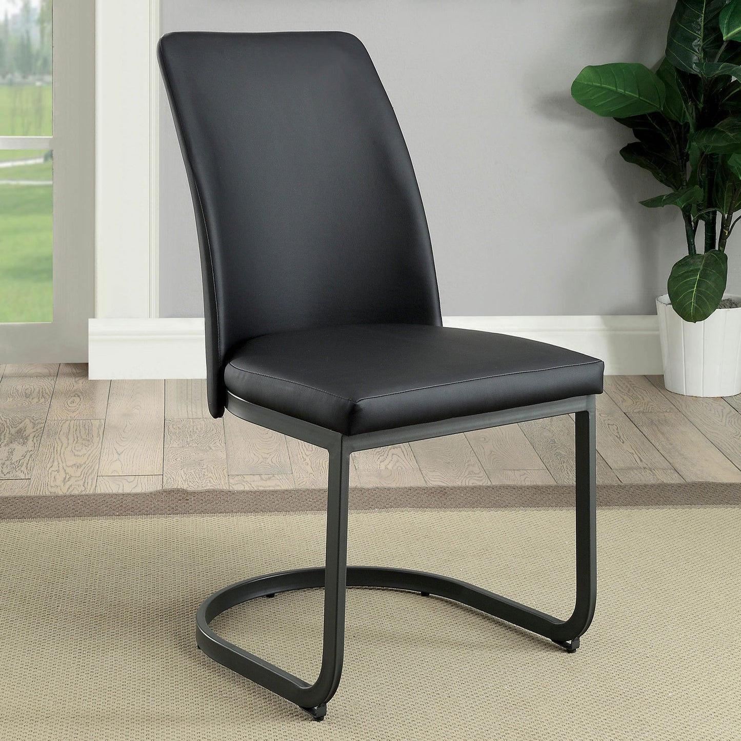 Noom Leatherette Dining Chairs (Set of 2) - Black