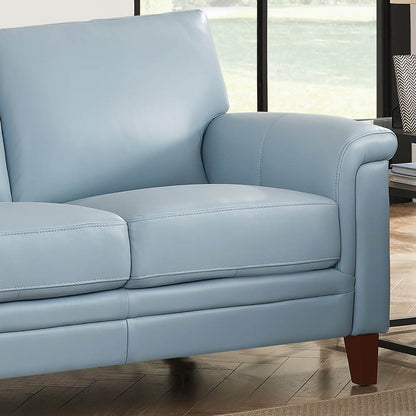 Westcott Leather Loveseat - Blue