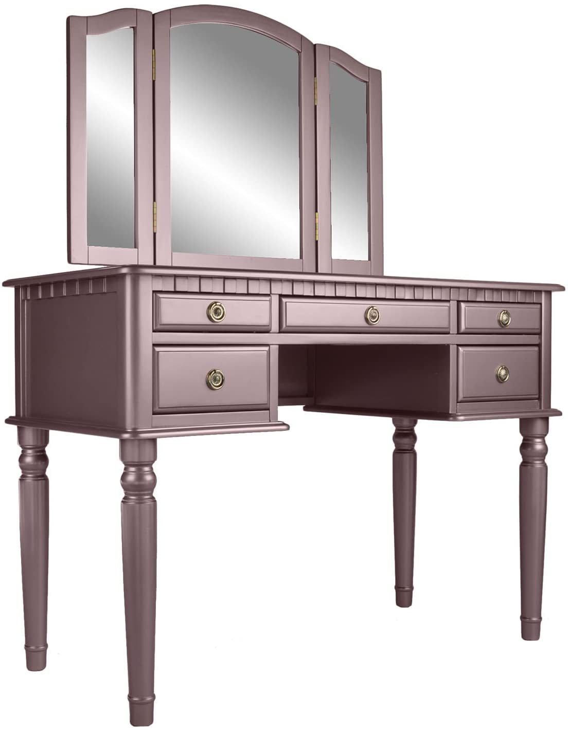 Arias Vanity Set with Foldable Mirror - Rose Gold