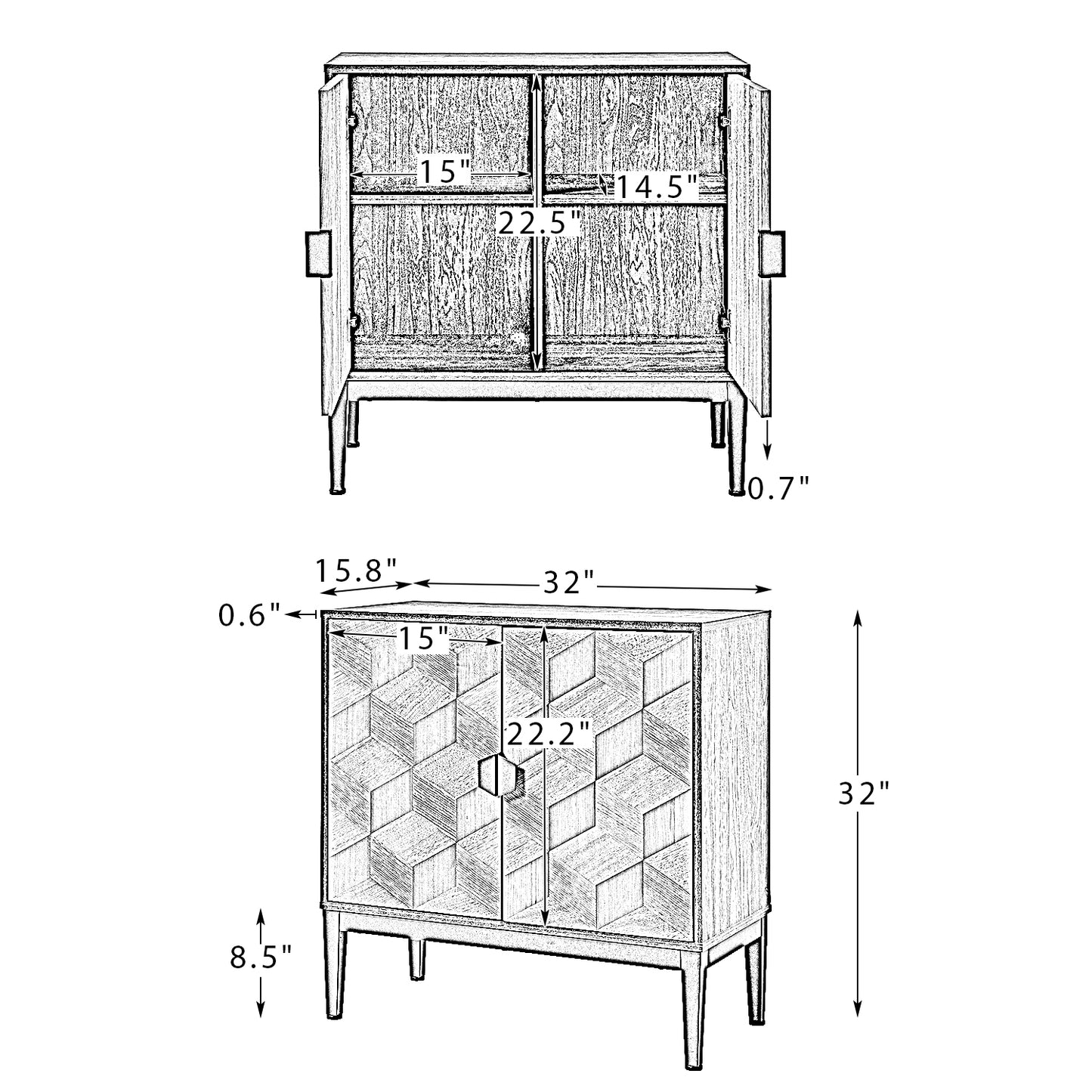 Murah Accent Cabinet - Walnut