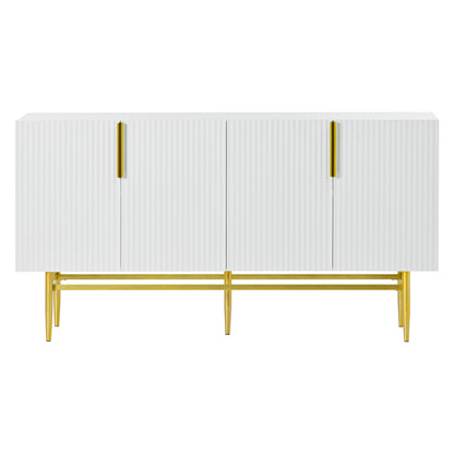 Sylvia Gold Metal Handle Sideboard Buffet - White