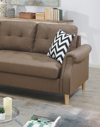 Carmen Corner Reversible Sectional Sofa - Light Coffee