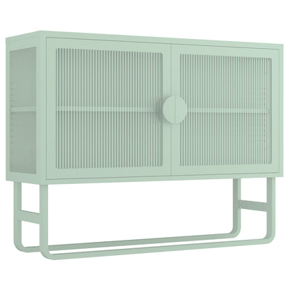 Tempered Glass Cabinet Credenza - Light Green